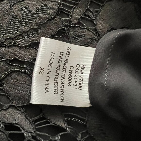 Charcoal Gray Lace Cocktail Dress Size XS, Low Back, Scoop Neck, Bell Sleeve - Picture 9 of 10